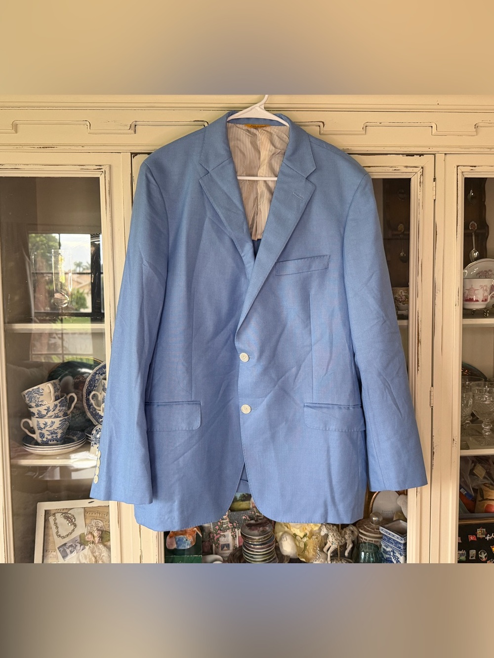 Hickey Freeman Light Blue Two-Button Blazer